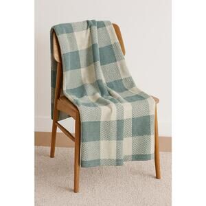 Pendleton Plaid Blanket, Soft, Cozy, Sage Green Cream Size Twin Extra Long 60x90